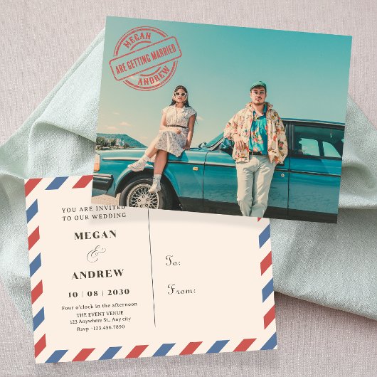 Carte Postale mariage photo retro vintage