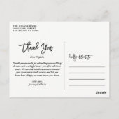 Carte Postale Mariage photo rustique Letting main Merci (Dos)