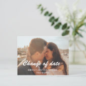 Carte Postale Mariage photo simple Date de modification reportée (Debout devant)