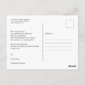 Carte Postale Mariage photo simple et moderne écrit à la main Me (Dos)