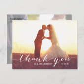 Carte postale Mariage photo simple script (Devant / Derrière)