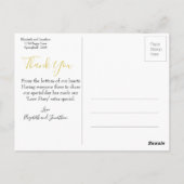 Carte Postale Mariage Photo Vert or Indien style Merci (Dos)