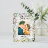 Carte Postale Mariage photo White Hydrangea Date de sauvegarde (Debout devant)