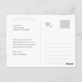 Carte postale mariage Photocard Élégante carte uni (Dos)