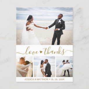 Carte postale Mariage Pic Script Budget Gold