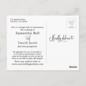 Carte Postale Mariage plage avec sable et mousse postponed (Dos)