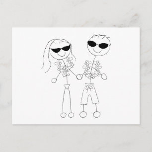 Carte Postale Mariage plage Couple