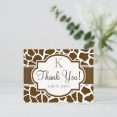 Carte Postale Mariage Poster de animal Brown, Giraffe blanche (Debout devant)