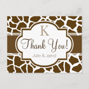 Carte Postale Mariage Poster de animal Brown, Giraffe blanche