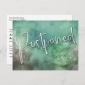 Carte Postale Mariage postponté à linge couleur vert foncé (Devant / Derrière)