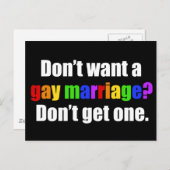 Carte Postale Mariage Pro-Gay (Devant / Derrière)