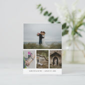 Carte Postale Mariage Quatre Photo Simple Minimaliste Merci (Debout devant)