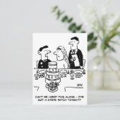 Carte Postale Mariage Réception Le marié a une allumette de fléc (Debout devant)