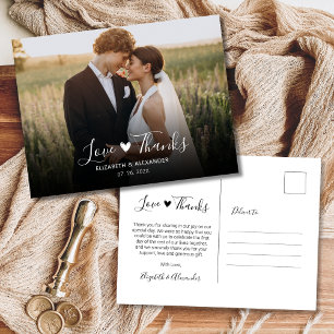 Carte Postale Mariage Remerciements Photo Budget Amour et Gratit