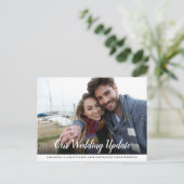 Carte Postale Mariage reporté avec calligraphie photo (Debout devant)