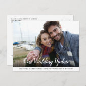 Carte Postale Mariage reporté avec calligraphie photo (Devant / Derrière)