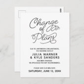 Carte postale mariage reporté Changement de régime (Devant / Derrière)