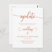 Carte Postale Mariage reporté Date Faire-part or Rose (Devant / Derrière)