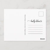 Carte Postale Mariage reporté Date Faire-part pas cher Élégant (Dos)