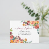 Carte Postale Mariage reporté Fleurs d'automne Changement de dat (Debout devant)