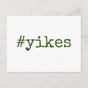 Carte Postale Mariage reporté Hashtag Yikes Vert foncé