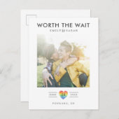Carte Postale Mariage reporté LGBTQ Enregistrer la date avec la (Devant / Derrière)