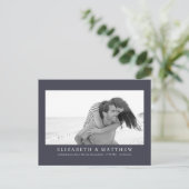 Carte Postale Mariage reprogrammé Faire-part photo moderne (Debout devant)