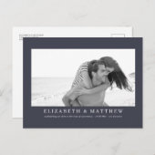 Carte Postale Mariage reprogrammé Faire-part photo moderne (Devant / Derrière)