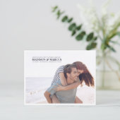Carte Postale Mariage reprogrammé photo simple (Debout devant)