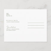 Carte Postale Mariage riche Sage Enregistrer la date (Dos)