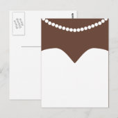 Carte Postale Mariage robe Pearl Collier Brown Peau Bridal (Devant / Derrière)