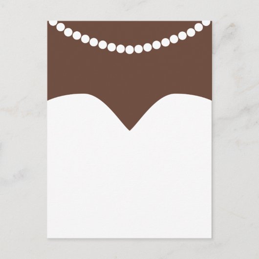 Carte Postale Mariage robe Pearl Collier Brown Peau Bridal (Devant)