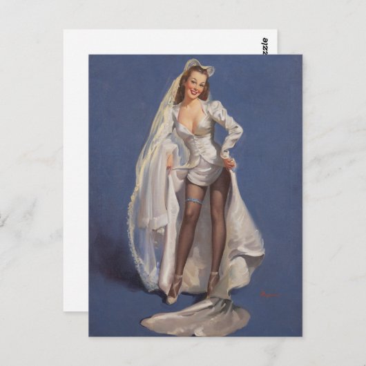 Carte Postale Mariage Robe vers le haut (Devant / Derrière)