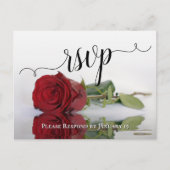 Carte Postale Mariage romantique de rose rouge RSVP (Devant)