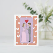 Carte postale mariage rose (Debout devant)