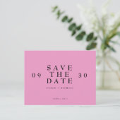 Carte Postale Mariage rose Chaud Simple Et Moderne Enregistrer L (Debout devant)