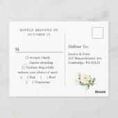 Carte Postale Mariage Rose en bois & Blush RSVP avec choix de re (Dos)