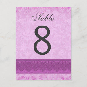 Carte Postale Mariage rose et magenta Numéro de tableau 8 V200