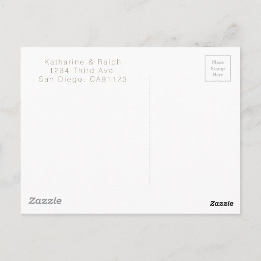 Carte Postale Mariage rose moderne Nouveau plan Faire-part (Dos)