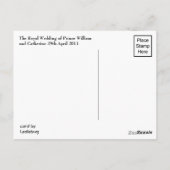 Carte Postale Mariage royal (Dos)