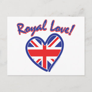 Carte Postale Mariage Royal, Amour Royal, Cœur Union Jack