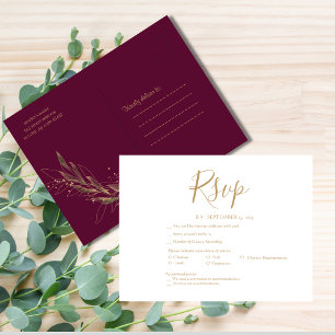 Carte Postale Mariage royal bordeaux minimaliste réponse rsvp