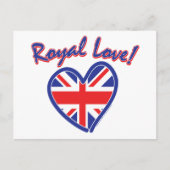 Carte Postale Mariage royal, Royal Love, Union Jack Heart (Devant)