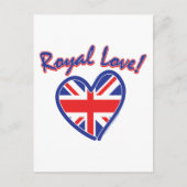 Carte Postale Mariage royal, Royal Love, Union Jack Heart (Devant)
