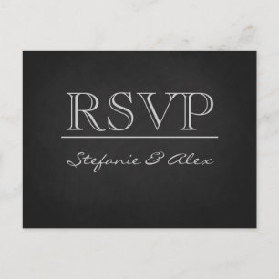 Carte postale mariage RSVP Chalkboard