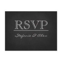 Carte postale mariage RSVP Chalkboard