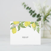 Carte Postale Mariage RSVP citron d'été (Debout devant)