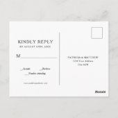 Carte Postale Mariage RSVP citron d'été (Dos)