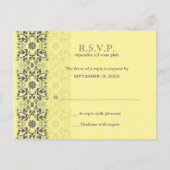 Carte postale Mariage RSVP Damask Swirls Lace Butt (Dos)