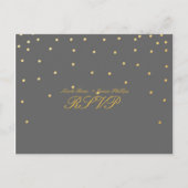 Carte postale Mariage RSVP Gray & Small Gold Confe (Devant)